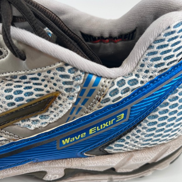 Mizuno Wave Elixir 3 Men Running Shoes Silver Blue Size 10.5 - Picture 2 of 8